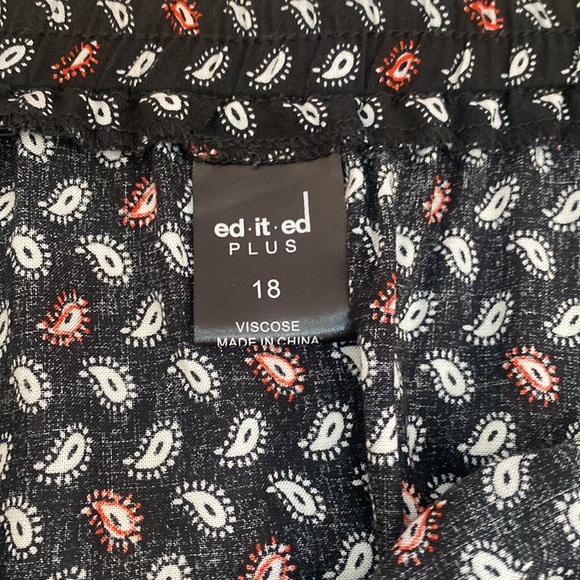 Paisley Print Elastic Waist Midi Skirt - Size 18 - Picture 5 of 8